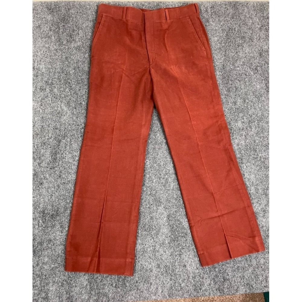 VTG Orvis Fishing Tackle Brick Red/Brown Mens Wide Leg Pants 100% Cotton Size 36